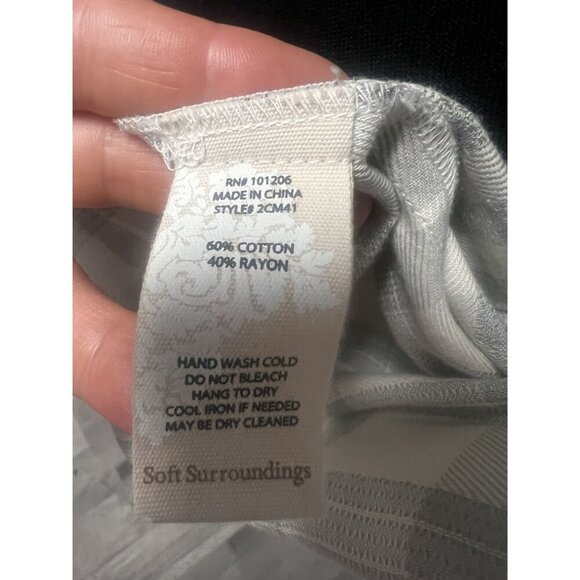 Soft Surroundings Plaid Button Front Tunic Shirt Womens MEDIUM 3/4 Sleeves casua - Picture 7 of 7